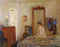 La camera da letto, 1970, olio su cartone telato, cm 40x50, Napoli, collezione privata